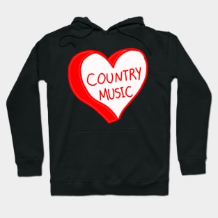 Country Music Red Love Heart Hoodie